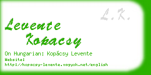 levente kopacsy business card