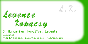 levente kopacsy business card